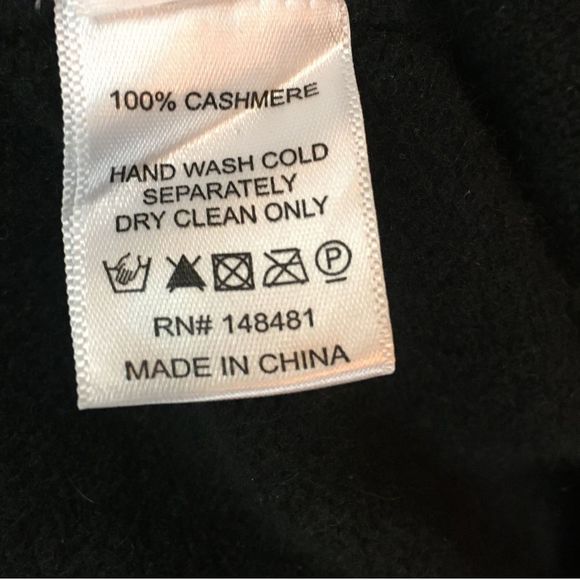 Sea Bleu Solid Black Cashmere Sweater Neck Cut Out - Picture 6 of 6